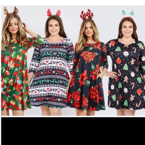 NWT! Allison Britney Women’s Red & Green Short Sleeve Christmas Dress-Size Med - Picture 10 of 11